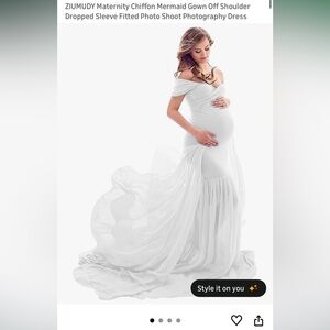 Elegant White Maternity Gown